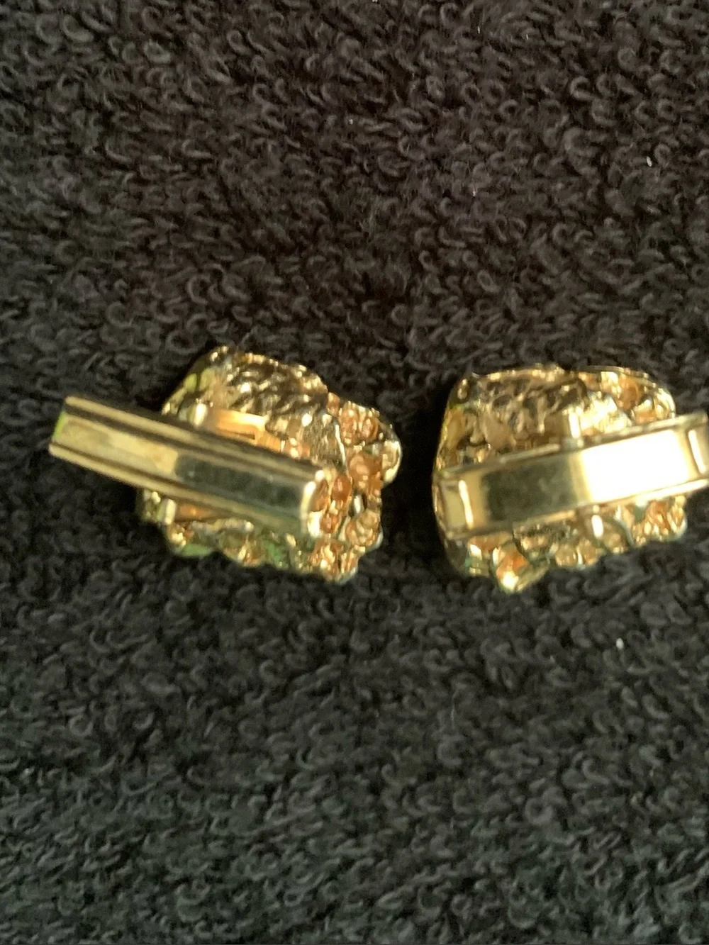 Vintage Gold-Tone Amber Stone Men's Cufflinks